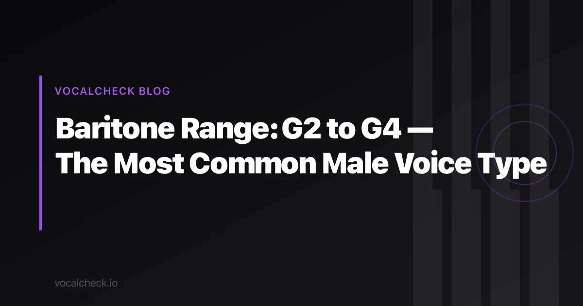 Baritone Range: G2 to G4 — The Most Common Male Voice Type
